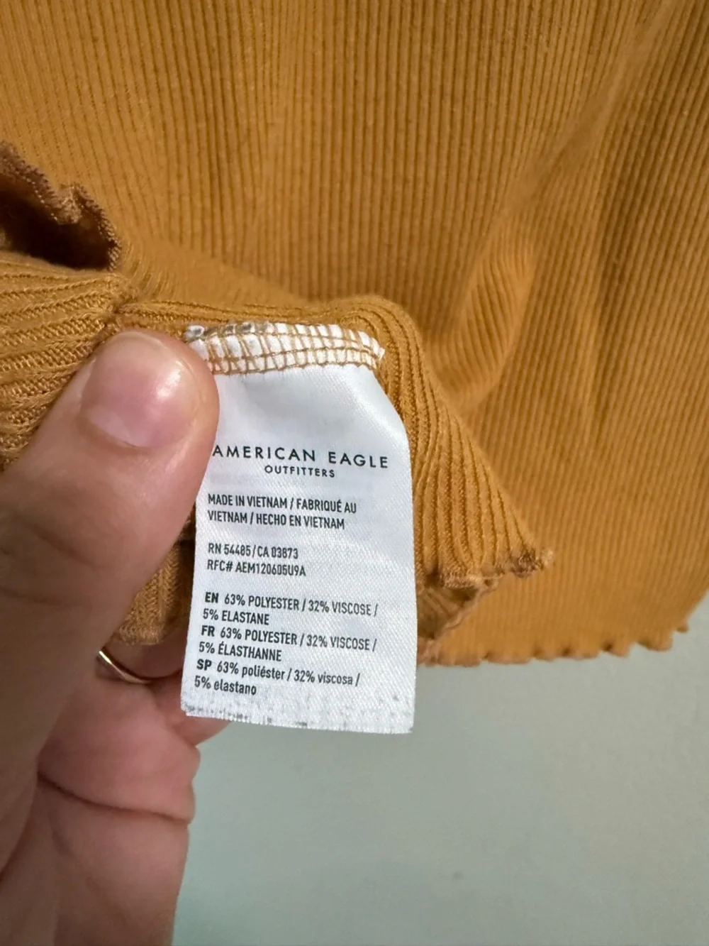 American Eagle Ribbed Crop Top Bundle XS Green Mustard Y2K - Picture 11 of 11